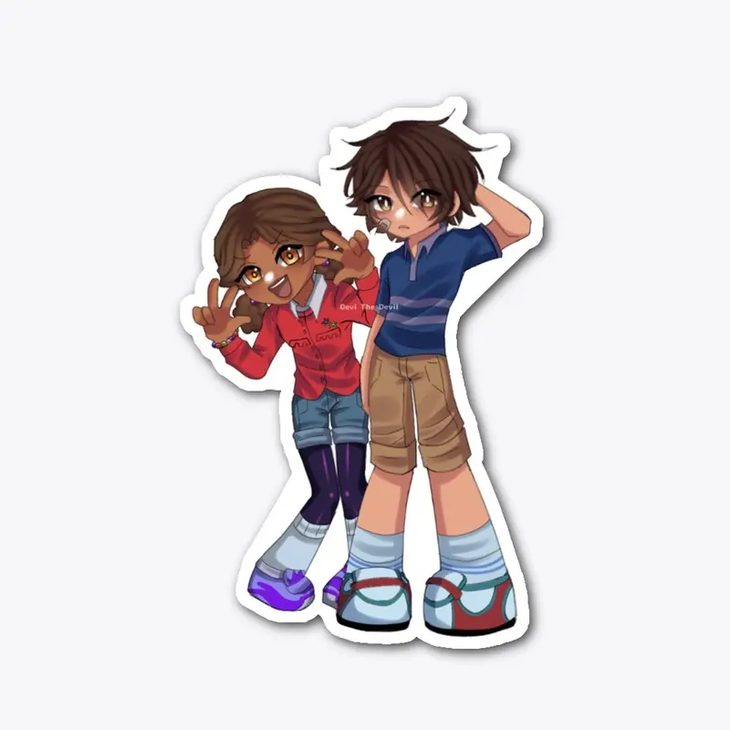 gregory and cassie die cut sticker